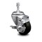 Service Caster 3 Inch Black Polyurethane Wheel Swivel 3/8 Inch Threaded Stem Caster with Brake SCC-TS20S314-PPUB-BLK-TLB-381615 - alternate 1